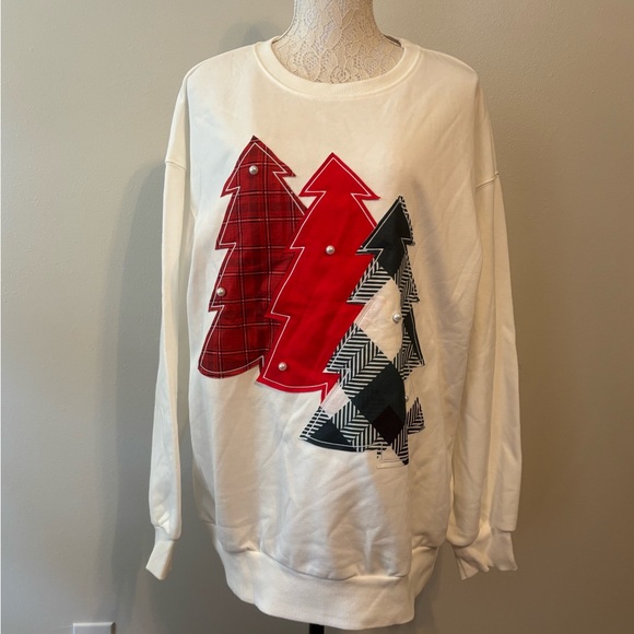 Tops - Festive Red and Black Tree Sweatshirt